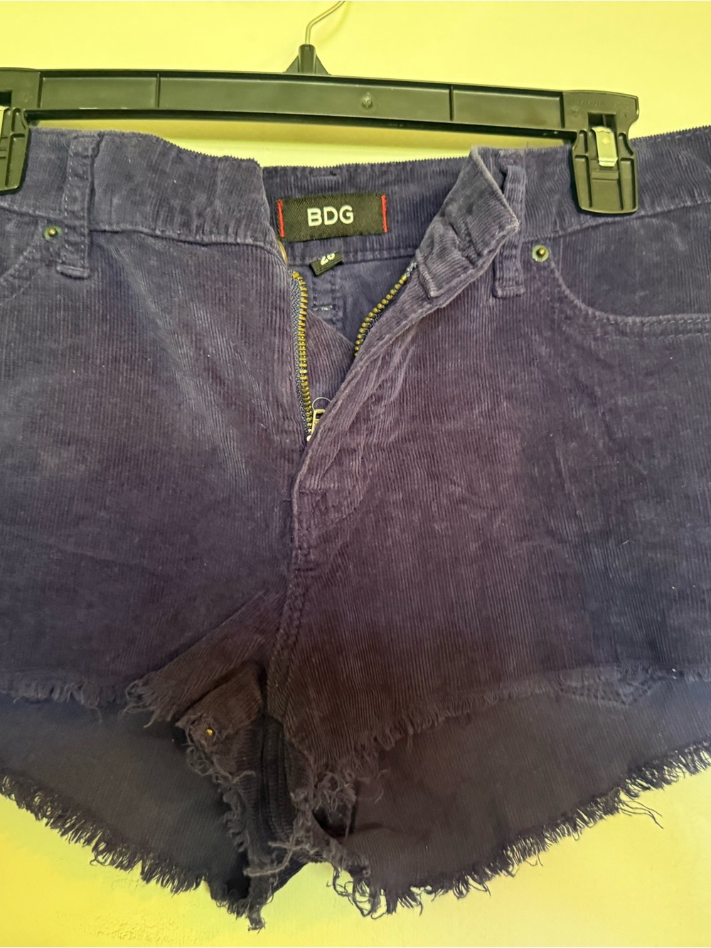 BDG Women's Navy Corduroy Cutoff Shorts
